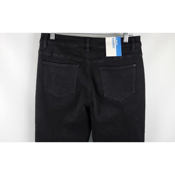 Long Tall Sally Jeans Womens 12 Black Skinny Low Rise Denim 32x35 NWT - Picture 8 of 10